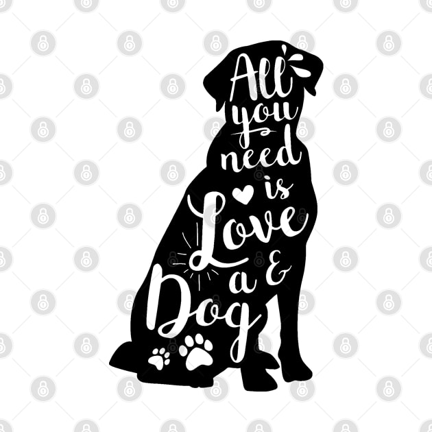 Black Lab - Gift for Dog Lovers - Black with Clear Lettering by RKP'sTees