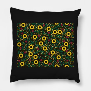 Sunflowers and Ladybugs Pattern Pillow