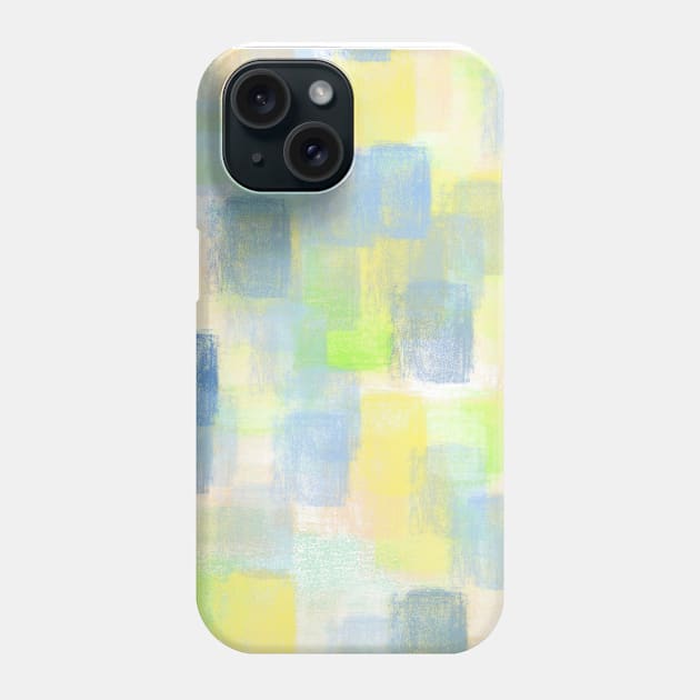 Chalk Block Background Design in Blues and Yellows Phone Case by PurposelyDesigned