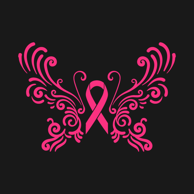 Breast Cancer Ribbon Angel Wings by StacysCellar