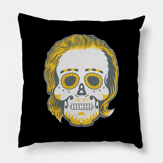 Kenny Pickett Sugar Skull Pillow by caravalo