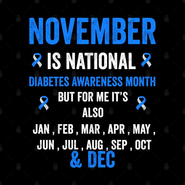 November is national diabetes awareness month - diabetes warrior support by Merchpasha1