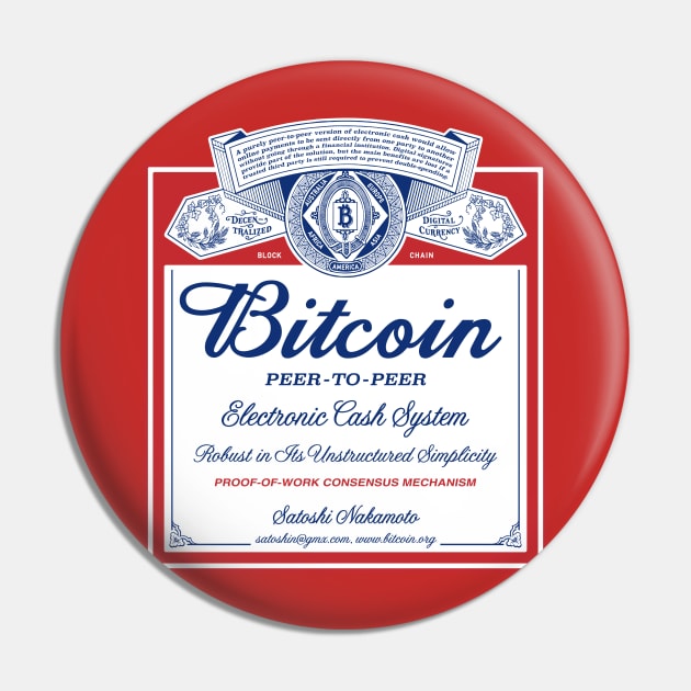 Bitcoin Beer Label Pin by jeffsmoll