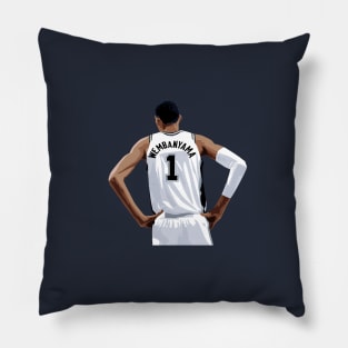 Victor Wembanyama Vector Back White Above Waist Qiangy Pillow