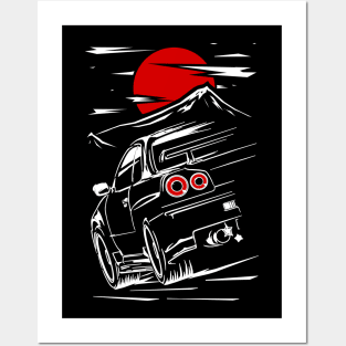 Nissan Skyline GTR R34 Poster Fast and Furious Print Paul Walker Car Hand  Made Drawing Wall Decor Room Decor 