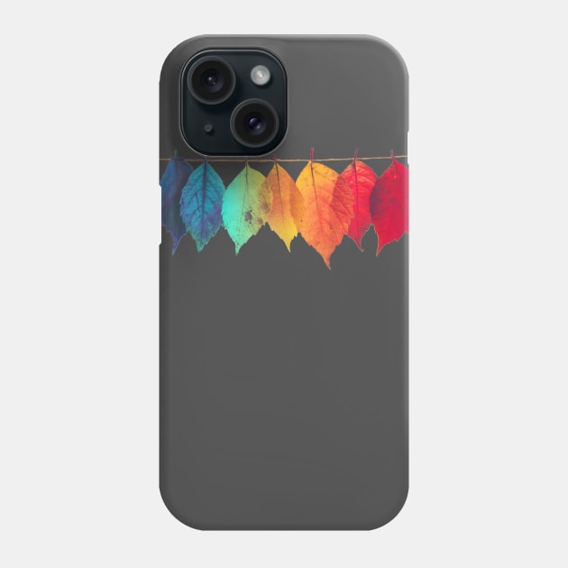 Rainbow Colored Leaves Phone Case by DavidLoblaw