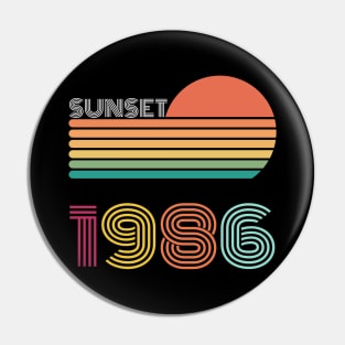 Sunset Retro Vintage 1986 Pin