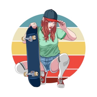 Skater Girl Skateboarding Skateboard Sk8er Woman T-Shirt