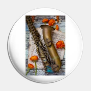 Old Sax And Ranunculus Pin