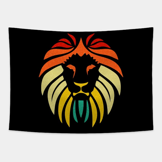 Retro Lion Tapestry by area-design