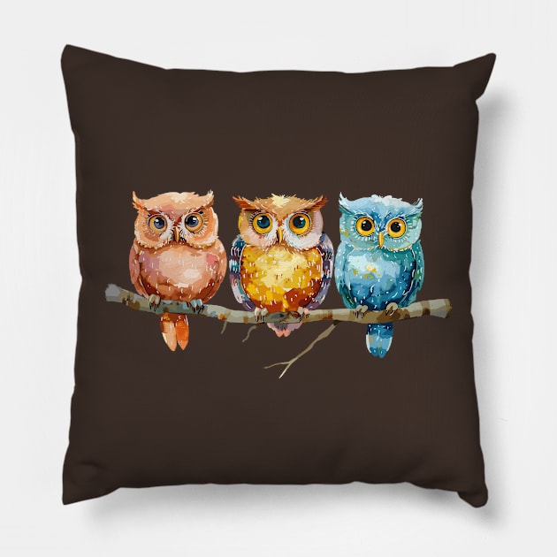 Owlets Pillow by aphian