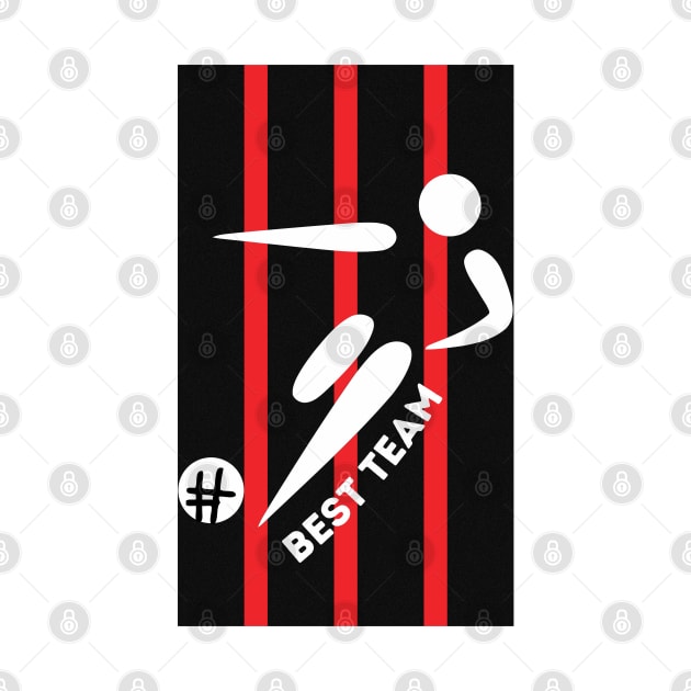 RED BLACK BEST TEAM - Football Player by O.M design