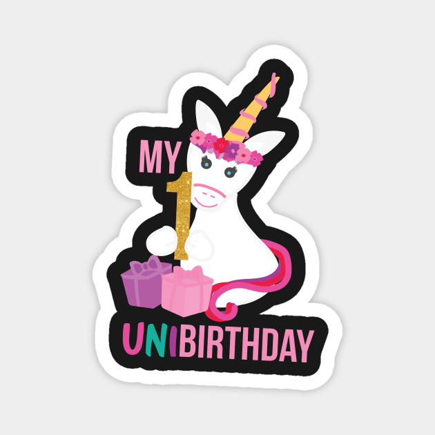 My First UNIBIRTHDAY - Unicorn Birthday party Magnet by sigdesign