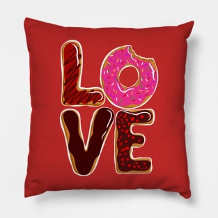 Love is Donuts Donut Lovers Pillow