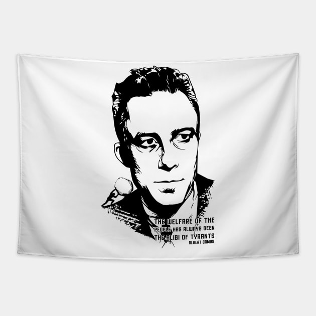 Albert Camus The Alibi Of Tyrants Tapestry by Mandra