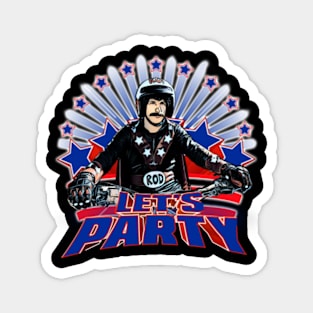 Hot Rod Stuntman Ron 'Let's Party' T-Shirt - Rev Up the Celebration Magnet