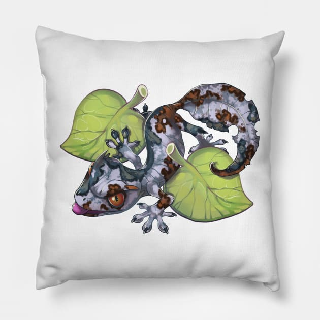 Satanic Leaf Gecko Pillow by Wagglezags