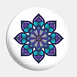 Purple and teal Pin