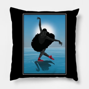 Ballerina Black silhouette dancing the Swan Lake Pillow