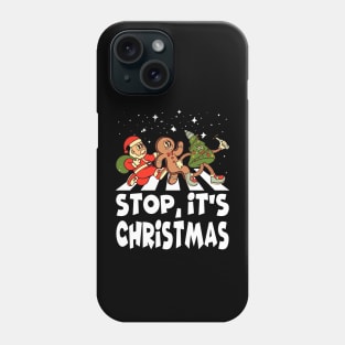 Christmas Road - 2, Santa Claus, Gingerbread man, Christmas tree Phone Case