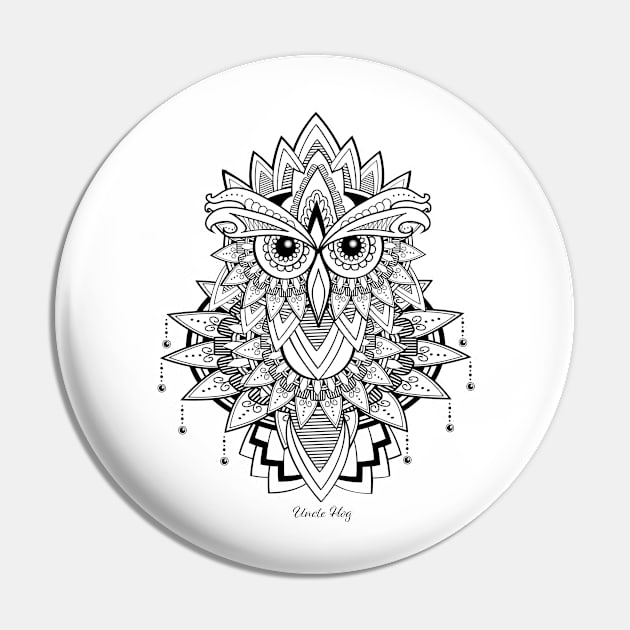 Mandala style owl Pin by Cimbart