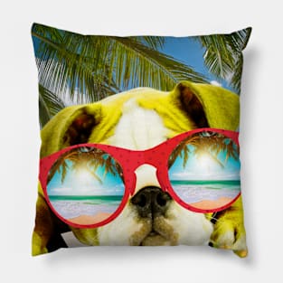 Dog Wearing Sunglasses Pillow