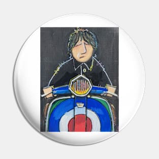 Retro Scooter, Classic Scooter, Scooterist, Scootering, Scooter Rider, Mod Art Pin