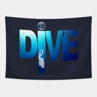 scuba diving: DIVE  for divers Tapestry