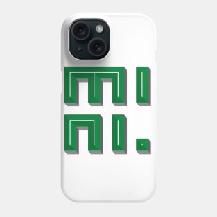 Super 3D MINI text in green Phone Case