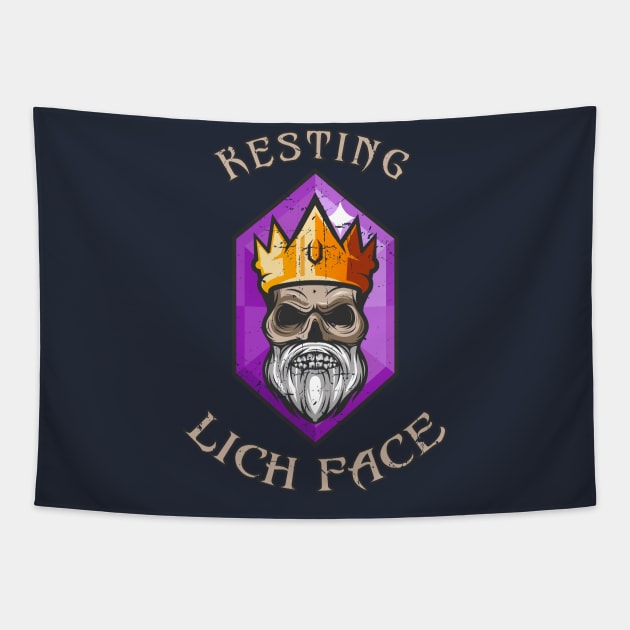 Resting Lich Face for Nerdy Role playing Games Tapestry by KennefRiggles