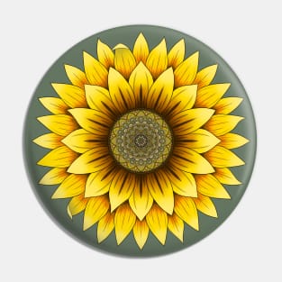 Sunflower Mandala Pin