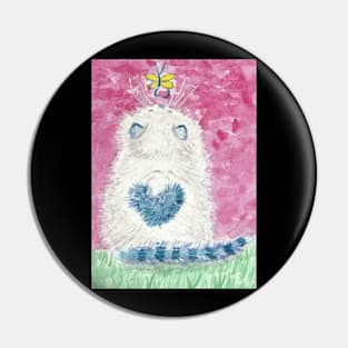 Cute  kitten cat blue  white butterfly  art Pin