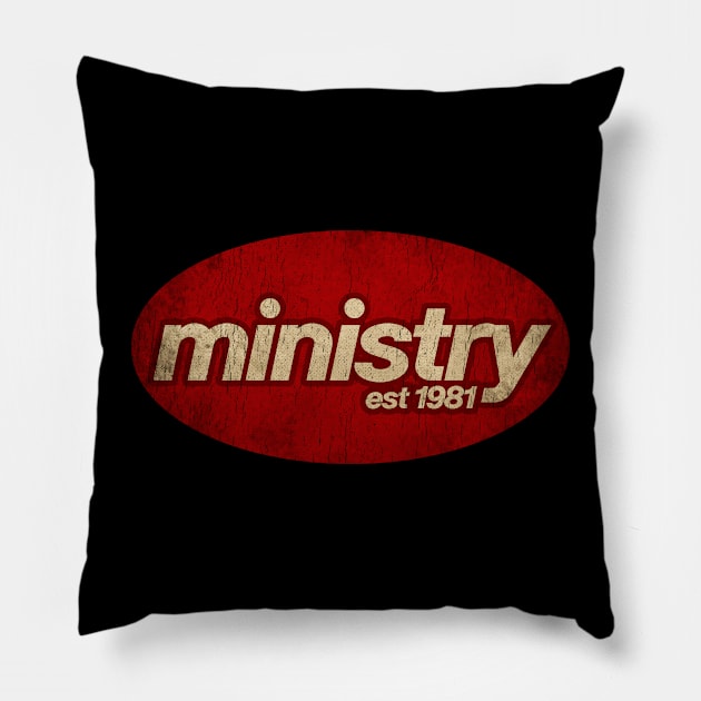 Ministry - Vintage Pillow by Skeletownn