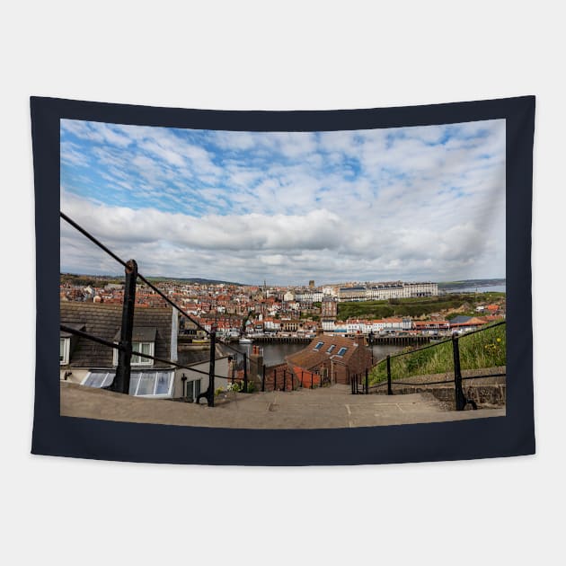 Whitby, Steps To The Town Tapestry by tommysphotos