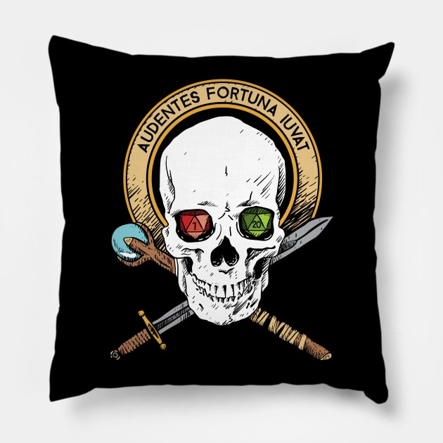 Fortune Favors the Bold D&D Dungeons and Dragons Pillow by Natural 20 Shirts