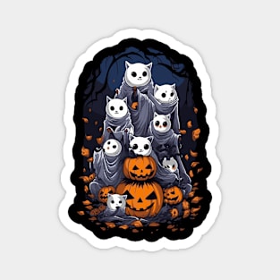 Halloween Cats Ghosts Family for Spooky Season. Magnet