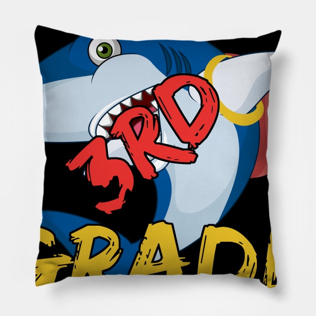 Funny Shark Watch Out 3rd grade Here I Come Pillow by kateeleone97023