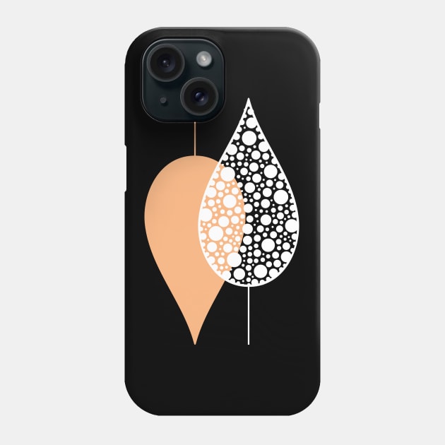 Drop shaped abstract leaves art Phone Case by sziszigraphics