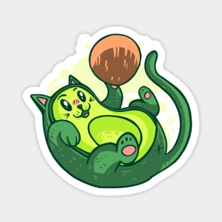 Avocado Cat Fun Magnet