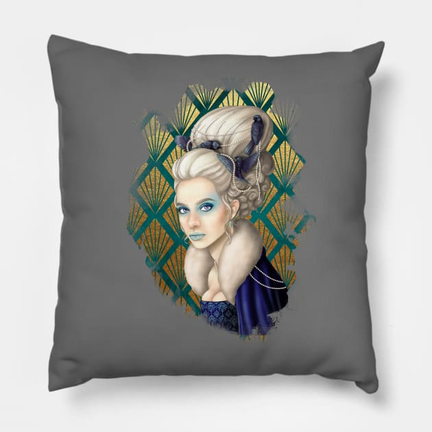 The Bluebird Renaissance Pillow by CatAstropheBoxes