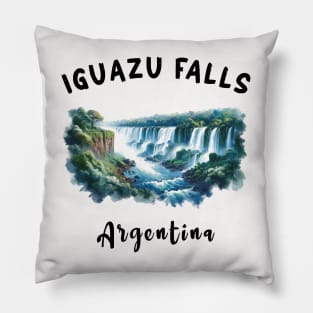 Iguazu Falls Argentina -Cool Watercolor Like n Art Style Pillow