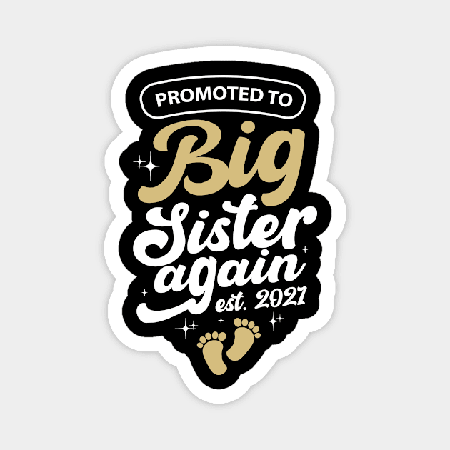 Promoted To Big Sister Again Pregnancy Announcement Design Magnet by 2blackcherries