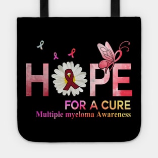 Hope For A Cure Butterfly Flower Breast cancer Tote