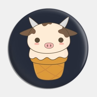 Kawaii Cute Cow Ice Cream T-Shirt Pin