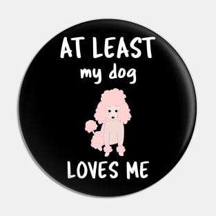 At Least My Dog Loves Me Pin