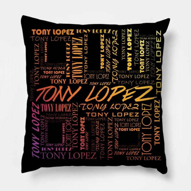 Tony Lopez Logo name pattern rainbow - Tiktok Lopez brothers | Hype house Pillow by Vane22april