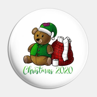 Christmas Toilet Paper Bear Funny Quarantine Christmas Pin