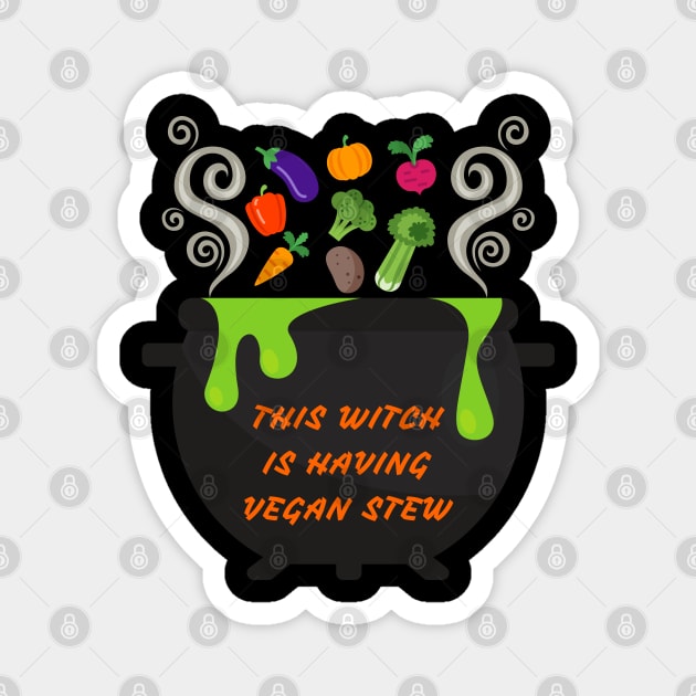 Funny Halloween Vegan Witch Stew Magnet by VEN Apparel