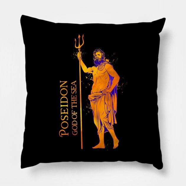 God of the Sea - Poseidon Pillow by Modern Medieval Design