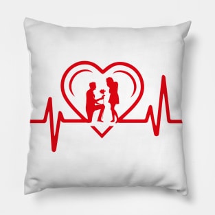 Propose Love Heartbeat Design Pillow